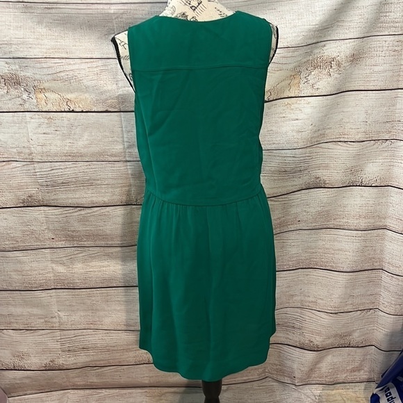 J Crew Dress Shift Half Placket Sleeveless Pockets Green Size 2 - Picture 6 of 12